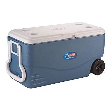 Coleman 100-Quart Xtreme 5-Day Heavy-Duty Cooler with Wheels, (Blue)