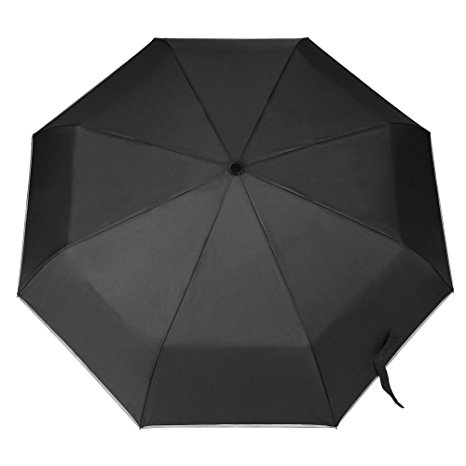 Yitote Windproof Travel Umbrellas Integrated Rotating LED Flashlight, Reflective Stripe Edge, Automatic Open Close, 210 T Pongee Fabric