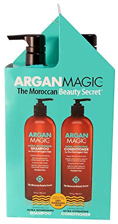 Argan Magic Ultra Shampoo and Conditioner Duo for Dry and Damaged Hair (32 oz)