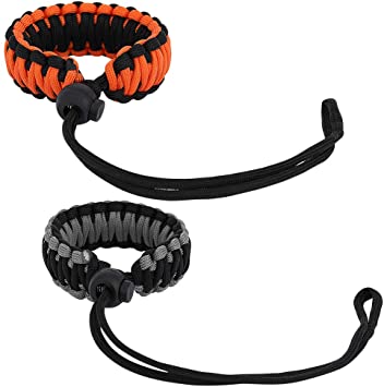 MoKo Universal Paracord [2 Pack], Nylon Braided Adjustable Camera Hand Grip Strap for Video Camcorder, Binoculars and Nikon/Canon/Sony/Minolta/Panasonic/SLR/DSLR Digital Camera,Black Orange&Black Gray