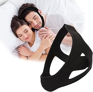 Chin Strap for CPAP Users, Chin Strap for Snoring, Anti Snoring Chin Strap, Adjustable and Breathable Anti Snoring Devices, Snore Stopper Suitable for Men and Women, Black