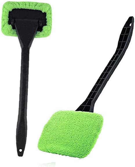 LJNH WINDSHIELD BRUSH - Car Windscreen Cleaner Tools From Inside Window Glass Cleaning Tools Great for Fog & Moisture Removal (Green)