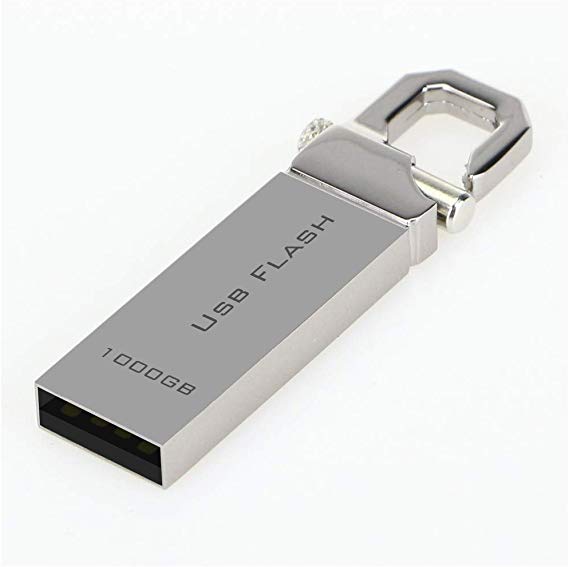 USB 2.0 Flash Drive 1TB Metal Design - Silver USB Flash Drive 1000GB