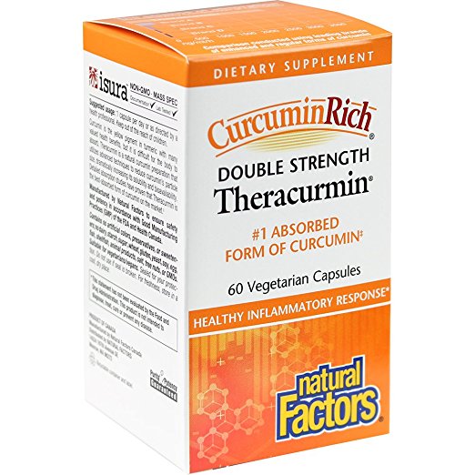 Natural Factors - CurcuminRich® Double Strength Theracurmin® 60mg, #1 Absorbed Form of Curcumin, 60 Count (FFP)