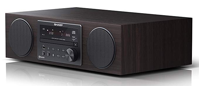 Sharp XL-BB20D(BR) 100W All-In-One Micro Hi-Fi Audio System with DAB  FM Radio, Bluetooth in & out, CD, USB MP3 Playback/Charging & Remote Control - Dark Oak