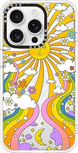 MOSNOVO Case for iPhone 16 Pro, [Compatible with Magsafe] [Buffertech 6.6ft Military-Grade Drop Protection] [Anti Peel Off Tech] Clear Phone Case Design - 70's Psychedelic Groovy Art