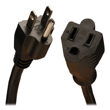 Tripp Lite Heavy-Duty Power Extension Cord 15A, 14AWG (NEMA 5-15P to NEMA 5-15R) 3-ft.(P024-003)