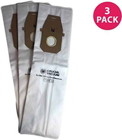 Crucial Vacuum Replacement Vac Bags - Compatible with Hoover Part # AH10000, UH30010COM - Fits Hoover Platinum UH30010COM Upright Vacuums - Use Type Q Compact Disposable Bag for Home, Vacs (3 Pack)