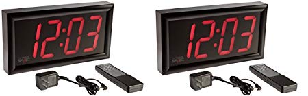 School Smart High Visibility LED Clock with Remote Control, 13 Inches (Pack of 2)