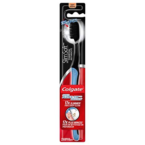 Colgate Slim Soft Toothbrush, Charcoal, 1 Count