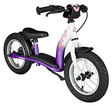 Bikestar 12 inch (30.5cm) Kids Balance Bike / Kids Running Bike - Classic - Lilac and White