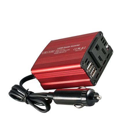 Uinstone 150W Car Power Inverter DC 12V to 110V AC Converter with 3.1A Dual USB Car USB Charger