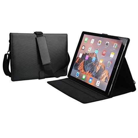 COOPER MAGIC CARRY II PRO case compatible with iPad Pro 12.9 | Protective Tablet Folio Cover w Handle & Stand | Carrying Case, Business School Restaurant Travel | Apple A1584 A1652 A1670 A1671 (Black)