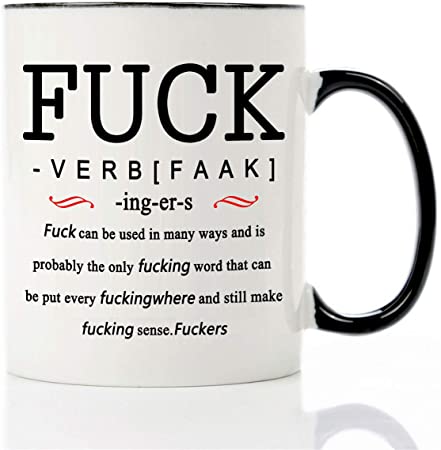 FUNNY MUG-The F word and verb definition-11OZ Ceramic Coffee Mug,Birthday Gag Gifts For Men Women Coworker Friend
