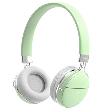 Bluetooth Headphones, Tribit XFree Move Stereo Wireless Headphones with 14 Hours Playtime, 2 Drivers of 40mm in Diameter, Built-in Mic, CSR Bluetooth 4.1 Chips, 3.5mm Aux Support, Green