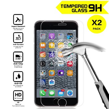 2 Pack iPhone 6S Plus  6 Plus 55 Screen Protector Nearpow 3D Touch Compatible - Tempered Glass Screen Protector with 9H Hardness Crystal Clear Bubble-Free Installation Scratch Resist
