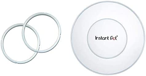 Genuine Instant Pot Sealing Ring 2 Pack Clear 5 or 6 Quart & Instant Pot Silicone Lid 5 and 6 Quart