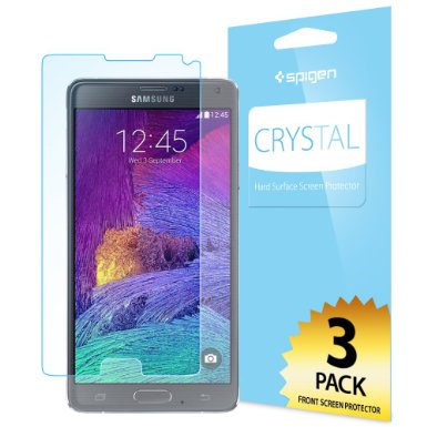 Galaxy Note 4 Screen Protector Spigen Crystal Full HD CR JAPANESE BASE PET FILM High Definition HD Premium Ultra Clear Front Screen Protector for Samsung Galaxy Note 4 2014 - CR SGP11105
