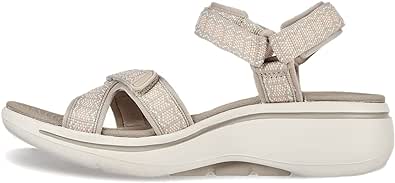 Skechers Women's, GO Walk Arch Fit - Affinity Sandal - Wide Width Taupe 9 W