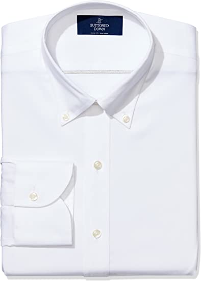 Buttoned Down Men's Slim Fit Button Collar Solid Dress Shirt