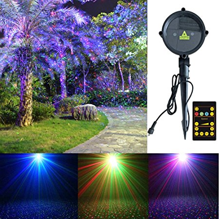 Garden Lights Moving Lights, Tepoinn Star Projector Outdoor Dynamic Red Green Blue RGB Motion Landscape Spotlights Lighting Accessories w/ Remote Control