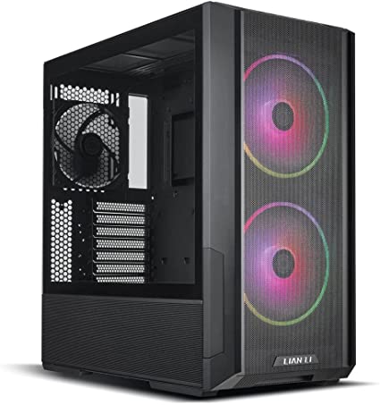 Lian Li Lancool 216 RGB Black Steel/Tempered Glass ATX Mid Tower Computer Case ,2X 160 mm ARGB Fans Included - LANCOOL 216RX Black