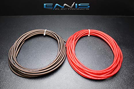 8 GAUGE WIRE 100 FT TOTAL 50 FT BLACK 50 FT RED SUPER FLEX AWG CABLE BY ENNIS ELECTRONICS POWER GROUND STRANDED CAR SOLAR AUTOMOTIVE