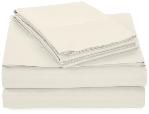 AmazonBasics Microfiber Sheet Set - Twin, Cream