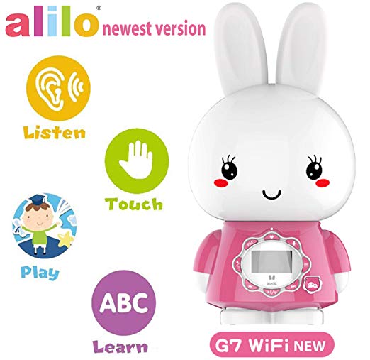 alilo Bunny MP3 Player for Kids with Stories and Songs, Newest Version - Version G7WIFI - WiFi   WeChat   Smart Conversation   Speaker   Voice Recorder   LED Night Light 火火兔 最新版 G7WIFI (Baby Pink)