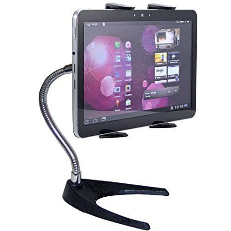AccessoryBasics 10" Flex bendy bendy gooseneck Desktop Podium Tablet holder stand for all 7 8 9 10 12 Tablets for Apple iPad Pro Air Mini Samsung Galaxy Tab Note S Microsoft Surface Pro/Book Tablets