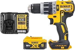 Dewalt DCD796N 18v Brushless Compact Combi Drill with 1 x 5.0Ah Battery DCB184 & DCB115 Charger Black