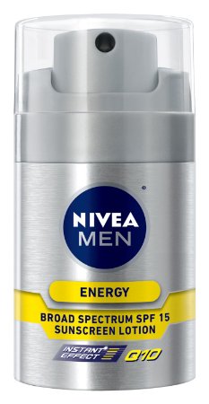 NIVEA MEN Energy Moisturizing Face Lotion Q10 SPF 15 17 oz Bottle