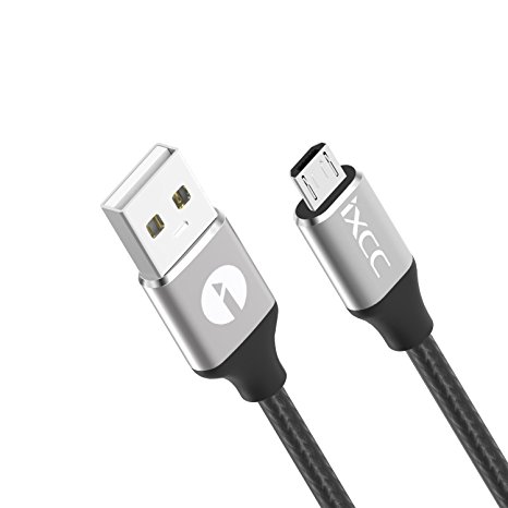 Micro USB Cable, iXCC Braided 6 Feet Super Durable Android Charger Cable and Sync Cord for Android/Windows/MP3/Camera and other Device(Black)