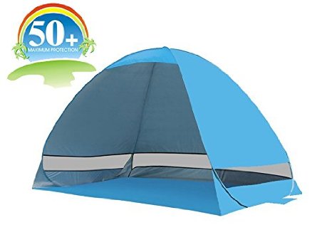 Pop Up Beach Tent,PortableFun® Outdoor Portable UV Beach Tent,Instant Tent,Sun Shelter,2-3 Person Camping Tent