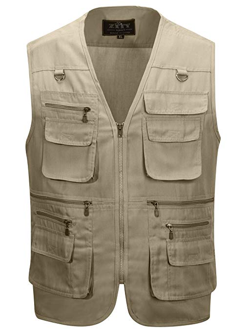 Alipolo Vest Mens Summer Cotton Leisure Outdoor Plus Size Fish Vest