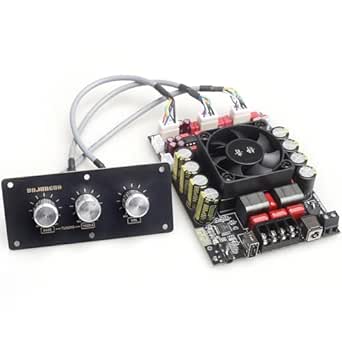 T220HS-W Power Amplifier Board 2.0 Channel 220W×2 with Treble and Bass, 12V-36V Audio Power Amplifier Module with Front Panel