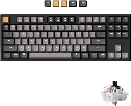 Keychron C1 Pro Custom Wired Mechanical Keyboard, TKL Layout RGB QMK/VIA Programmable Macro with Hot-swappable K Pro Brown Switch OEM Profile Double-Shot PBT Keycaps Compatible for Mac Windows Linux