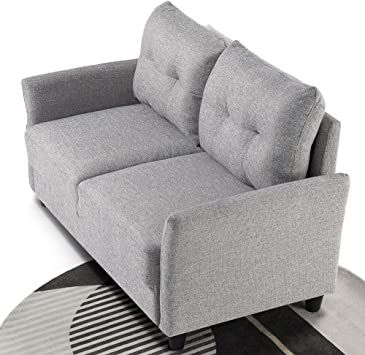 Zinus Ricardo Love Seats, Loveseat, Soft Grey