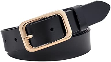 Leather Belts for Women, Vonsely Genuine Leather Womens Belts with Gold Buckle