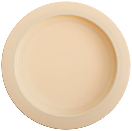 Sammons Preston Plate with Inside Edge, 9" Plate with Food Spill Prevention Aid, Durable Plates with Inner Lip, Eating Support for Children, Adults, Elderly and Disabled, Polypropylene, Off-White