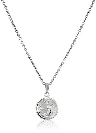 Sterling Silver Children's Petite Guardian Angel Pendant, 13"