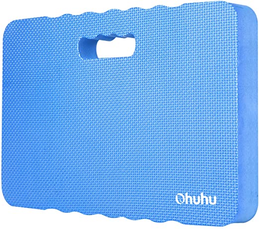 Premium Thick Kneeling Pad, Ohuhu Large Comfy Foam Gardening Knee Pad Kneeling Mat with 2 Different Surfaces, Extra Thick Cushion Floor Kneeler for Gardening, Exercise, Cleaning, 17x11x1.5 Inch, Blue