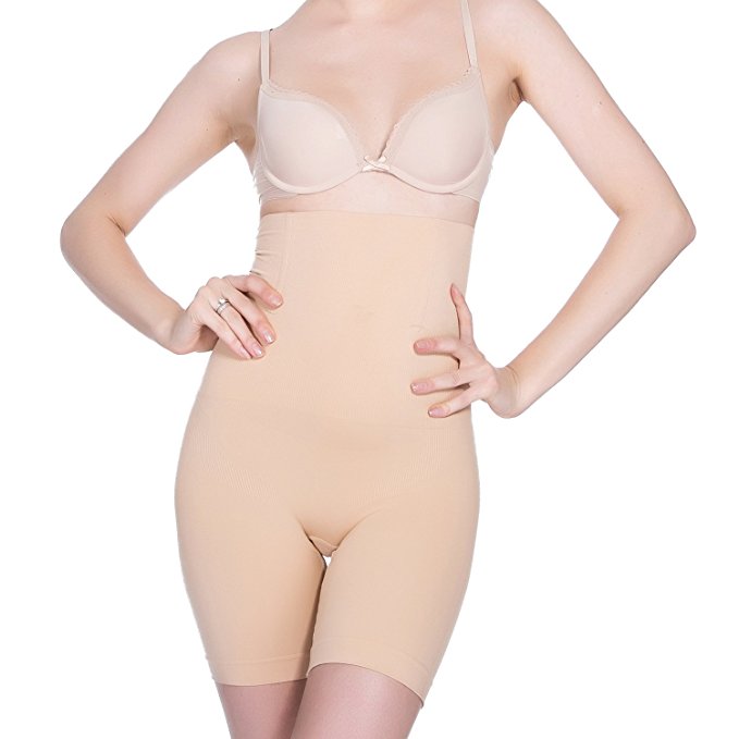 SunnySmile Women’s High Waist Shapewear Thigh Slimmer Tummy Control Butt Lifter Underwear-Best 3 in 1 Body Shaper Waist Trainer Panties