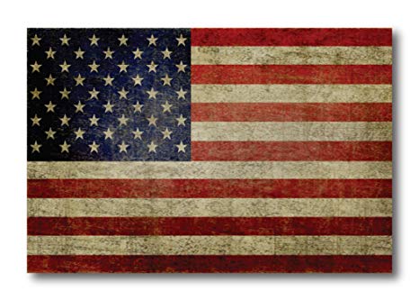 American Flag Car Magnet Decal Weathered Look 4in x 6 in Heavy Duty for Car Truck SUV Waterproof