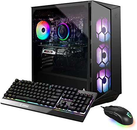 MSI Aegis RS Gaming Desktop Computer, Intel 8-Cores i7-10700F up to 4.8GHz, 16GB DDR4 RAM, 1TB SSD, RTX 2070 Super 8GB GDDR6, WiFi 6, DisplayPorts, RGB Lighting Case Keyboard & Mouse, Windows 10