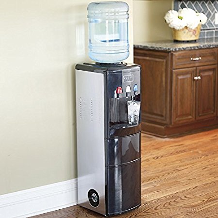 DELLA | Water Dispenser | Water Cooler | Ice Maker | Stand Up | Child Safety Lock | Hot Room Cold Temp | Home | Office | Black