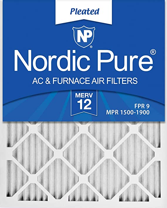 Nordic Pure 12x20x1M12-6 MERV 12 Pleated Air Condition Furnace Filter, Box of 6