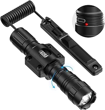 Feyachi 1500 Lumen LED Tactical Flashlight Rechargeable IPX7 Protection 4 Modes Weapon Light Mlok Rail Flashlight Included with Pressure Switch