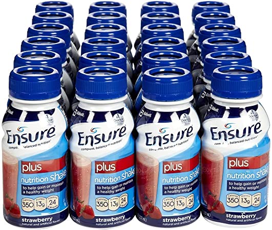 Ensure Plus Strawberry 8 Ounce Bottle, Ready to Use - Case of 24
