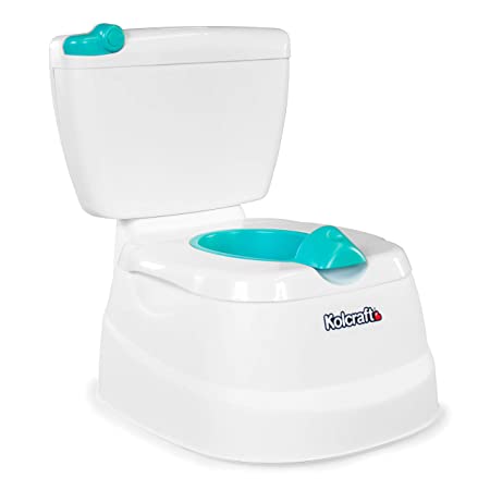 Kolcraft My Mini Potty Children's 2-in-1 Potty Trainer for Boys and Girls, Potty Chair and Toilet Trainer All in One, Splash Guard, Easy Clean, White